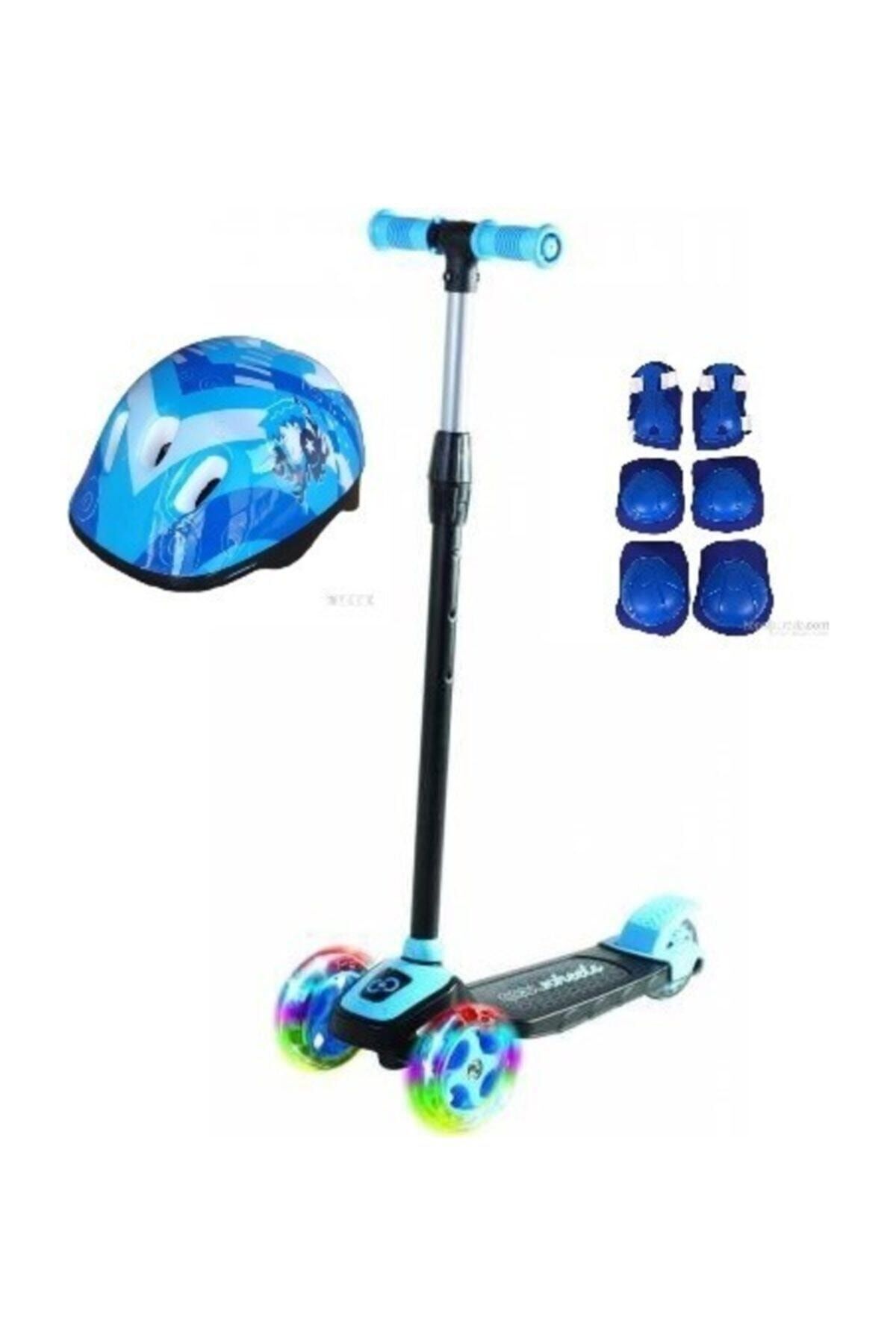 Mhm Collections Led Işıklı 3 Tekerlekli Yükseklik Ayarlı Twist Çocuk Scooter +3 Yaş Kask Dizlik Dahil