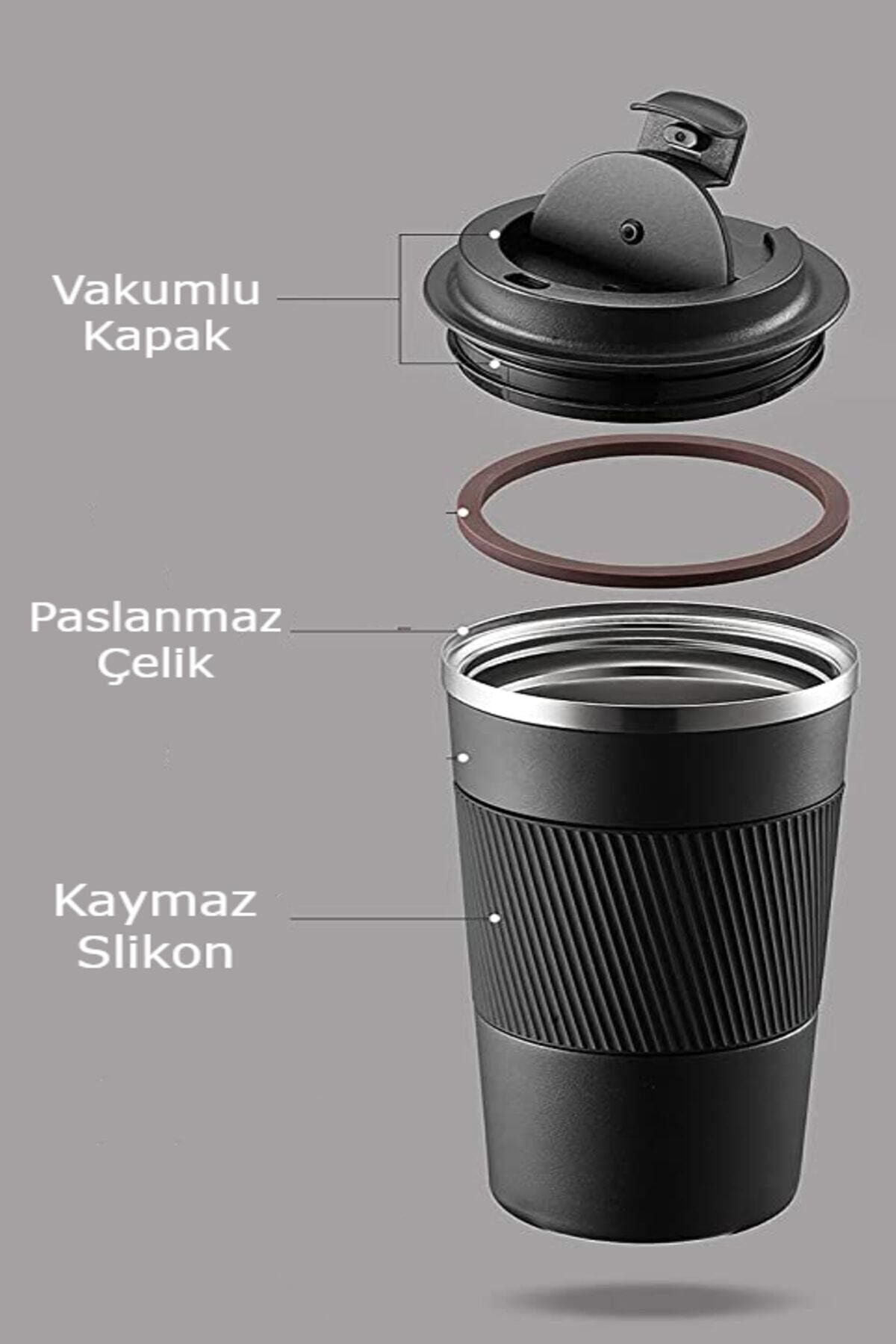 Mhm Collections Paslanmaz 304 Çelik Termos 500 ml Kaydırmaz Bardak Mug Kupa Karışık Renk