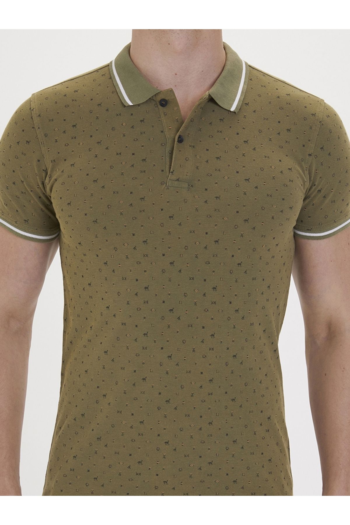 تی شرت یقه پولو سبز مردانه Slim Fit مردانه's Polo K.Kol Loft