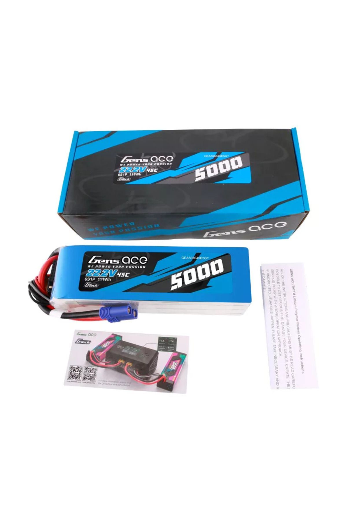 TATTU GENS ACE G-Tech 6S 22.2V 5000mAh 45C lipo batarya