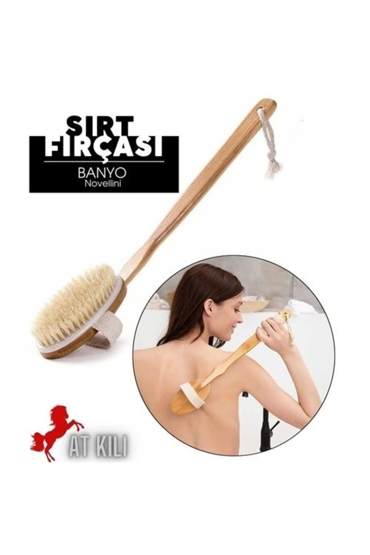STOREMAX Novellini Doğal Banyo Sırt ve Selülit Fırçası