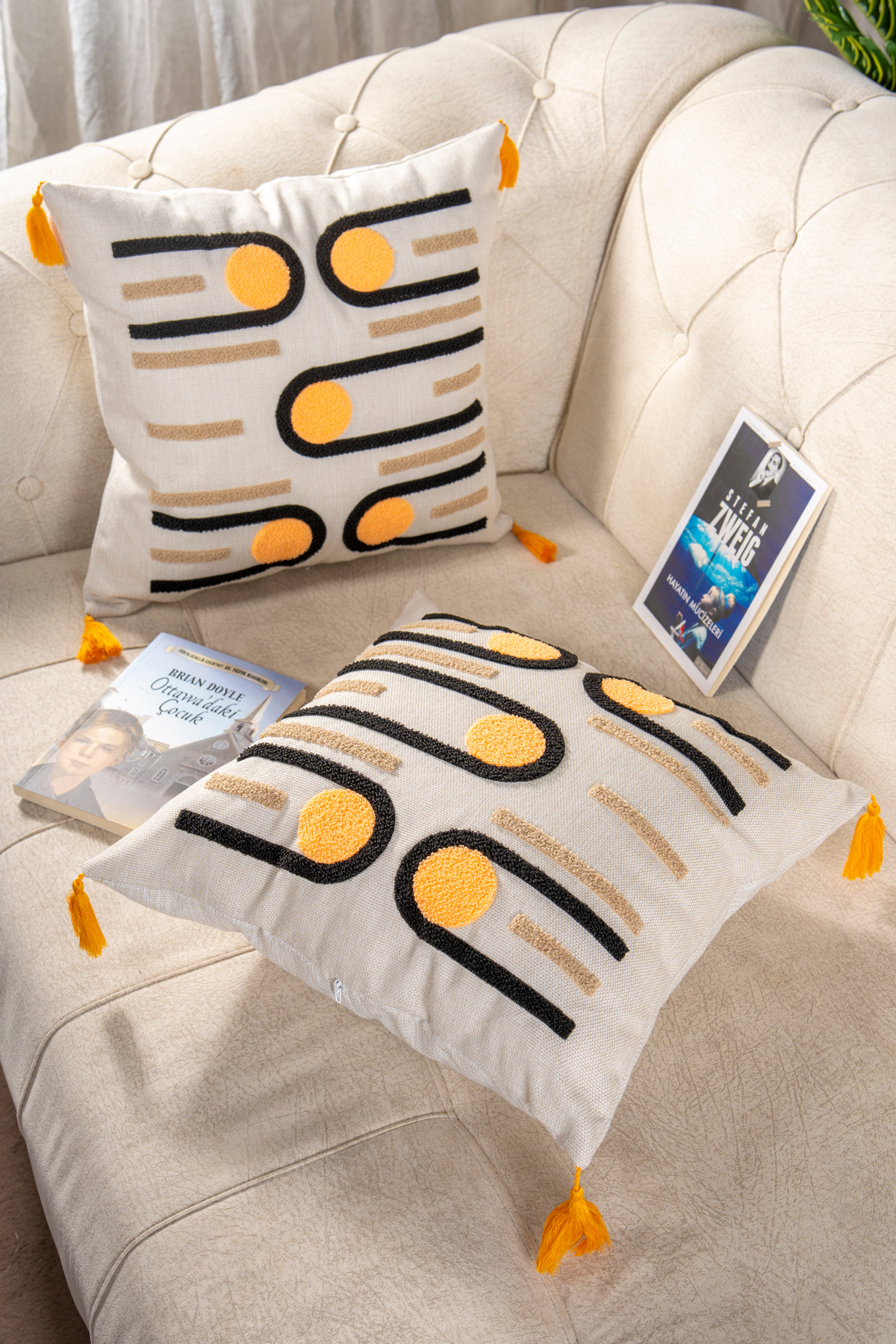 Bade Design-2-Piece Punch Embroidered Throw Pillow Cover Pillow Cover Highly Preferred 2
