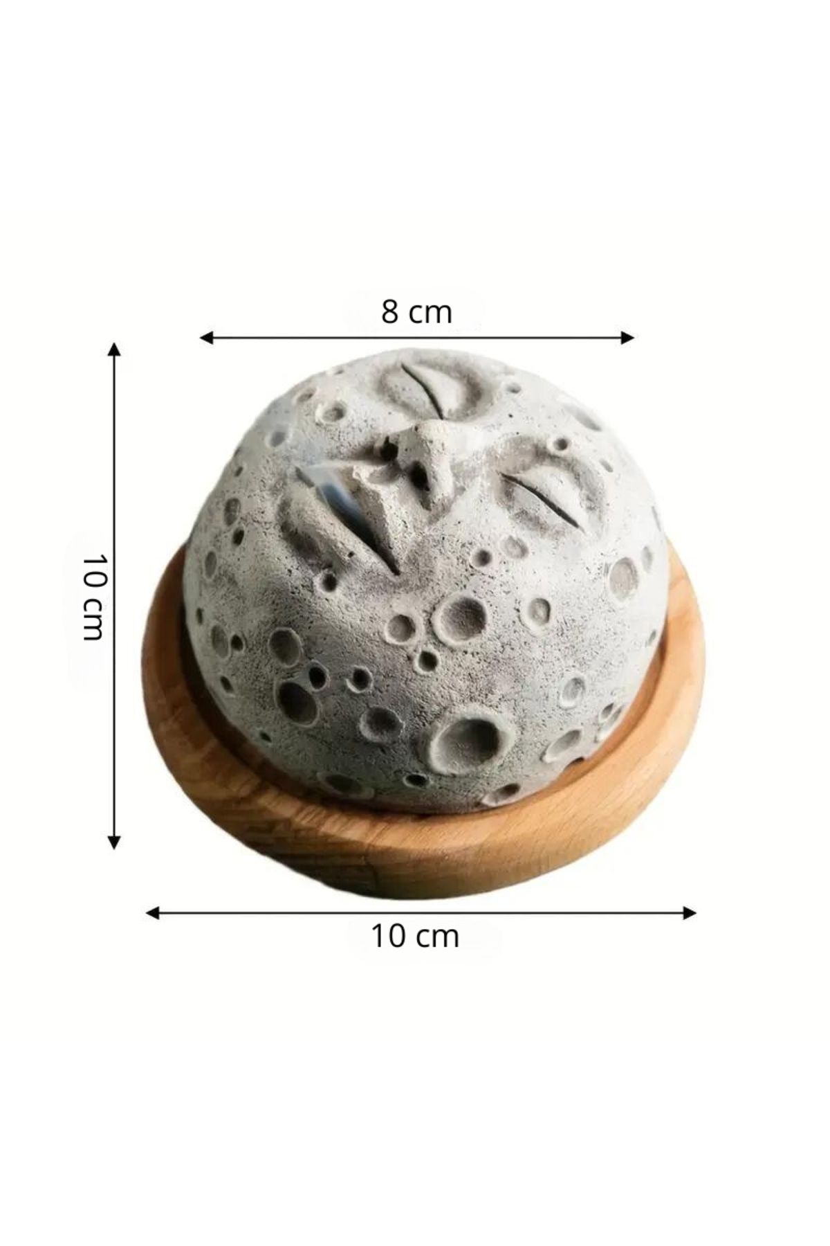OEM-Scented cone holder, Moon face, resin with wooden base, a fascinating decorative object 4