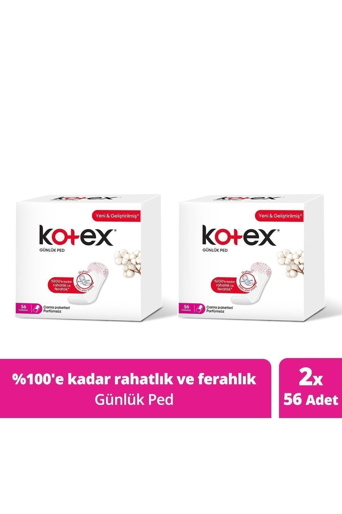 Kotex-Slim Daily Pet Perfume-Free Bag Normal 2 Pack of 56 1