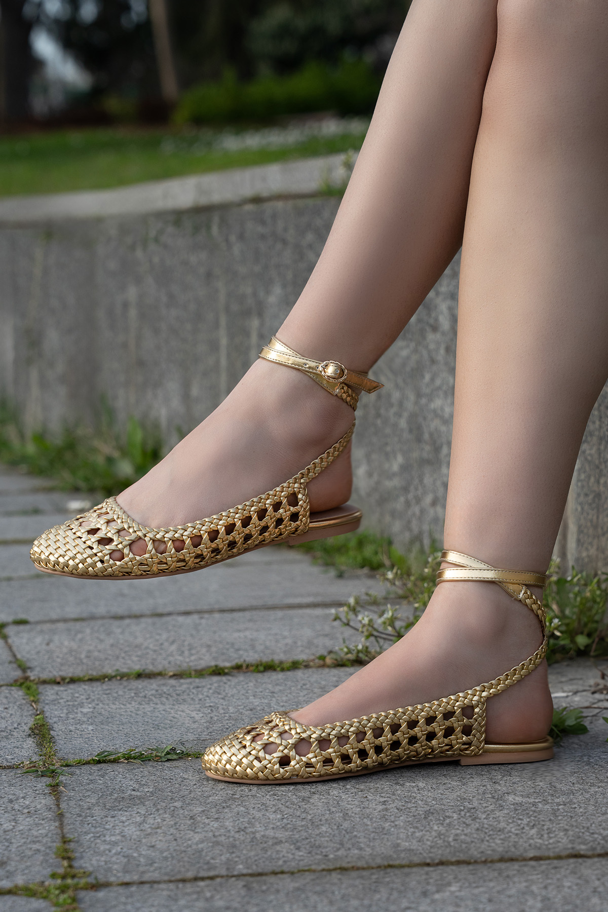 Marjin-Frau Gold R � Mari-Kleidung gelb auf Beder Denim auftragen 6