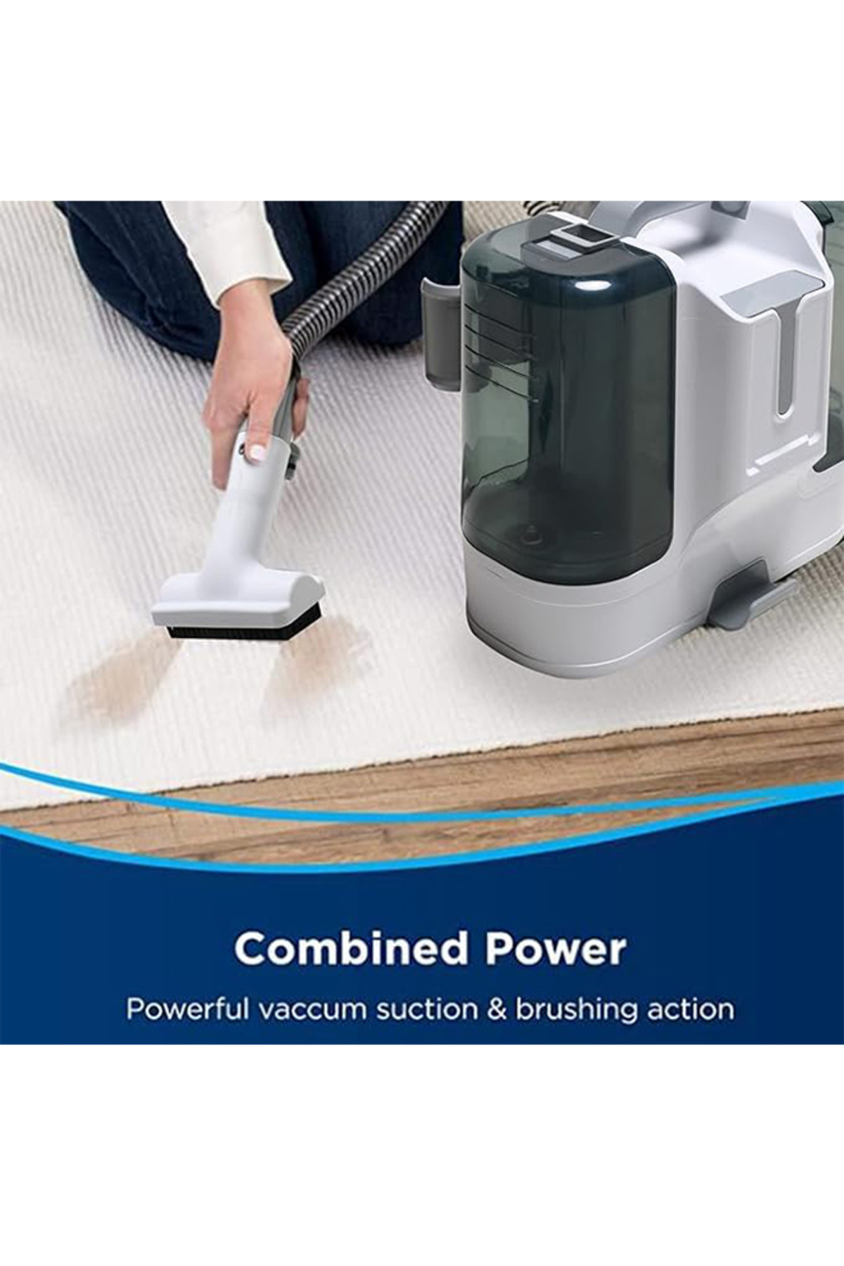 ET-LIFE-Carpet Cleaner, Wired Dry & Wet Cleaner with 6 Brushes, for Carpet/Car Seat/Sofa, 450W, K15 White 4