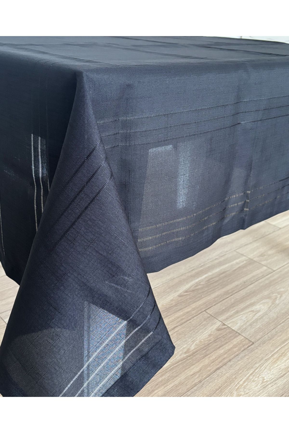 Home 160x220 Masa Örtüsü Dertsiz,Leke Tutmaz Keten Colber kumaş,Siyah ,8 kişilik