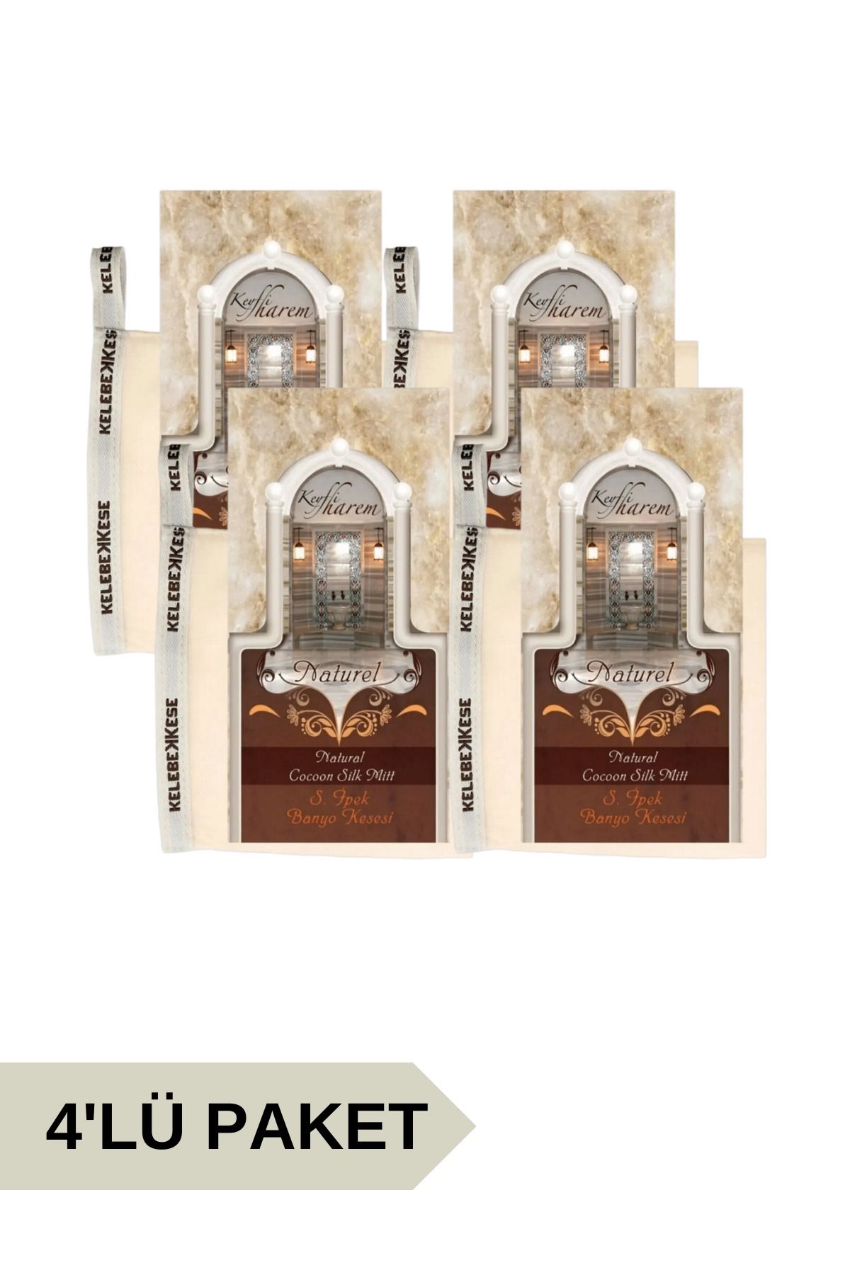 Cosy Club Shop 4'lü Ipek Hakiki Koza Ipeğinden Banyo Kesesi Bora Kese