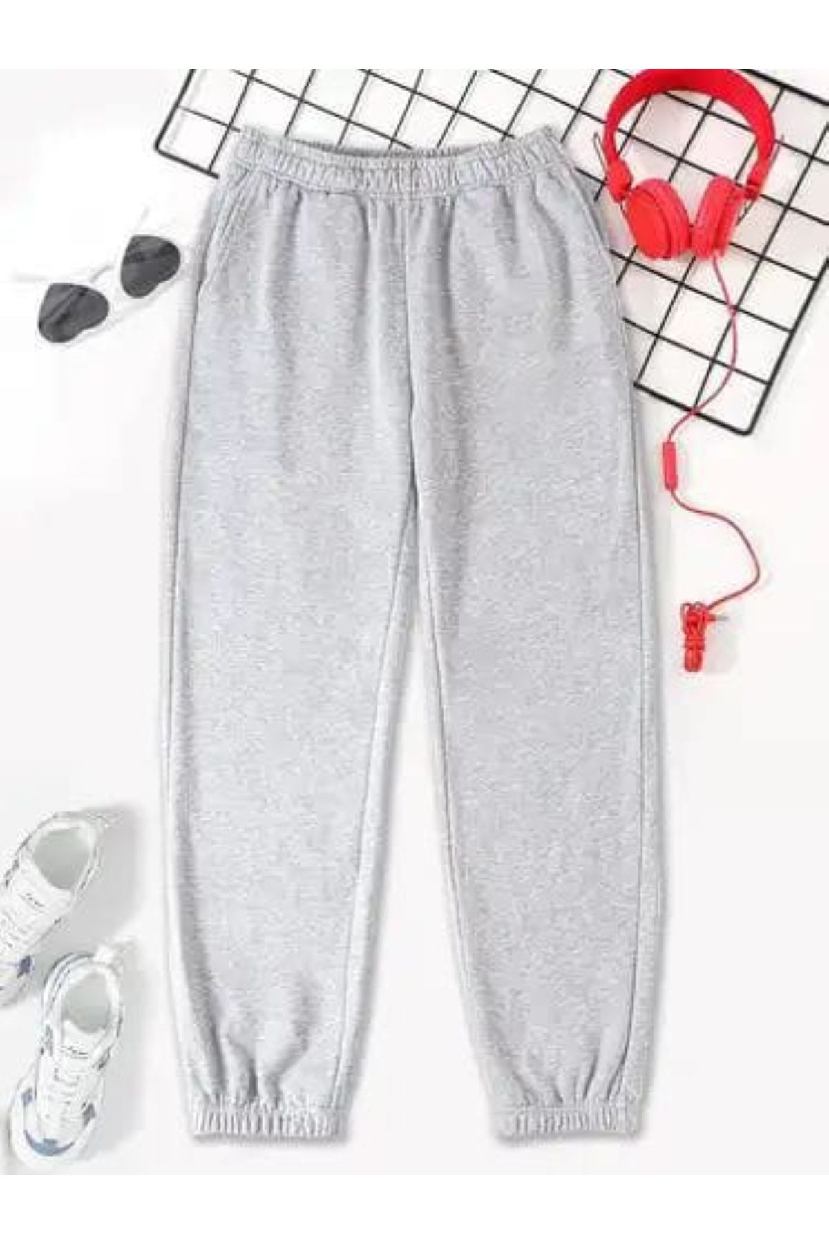 FİTGO Ünisex Jogger Gri Eşofman Alt