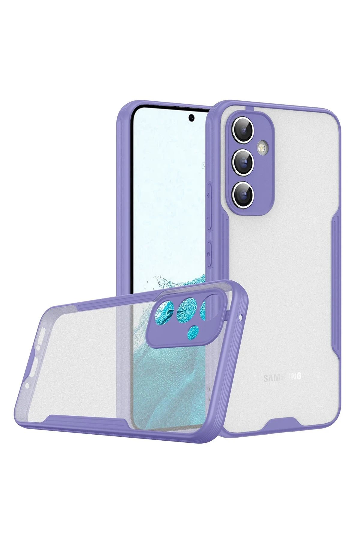 NewFace Samsung Galaxy A24 4G Kılıf Platin Silikon - Lila JOJUA