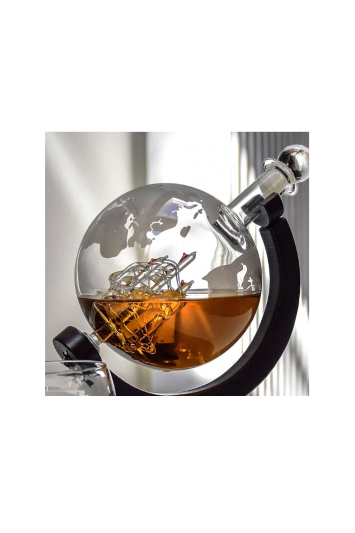 OEM-Set decantor Deluxe, design glob pamantesc, 2 pahare, tava, accesorii incluse, 850 ml 5