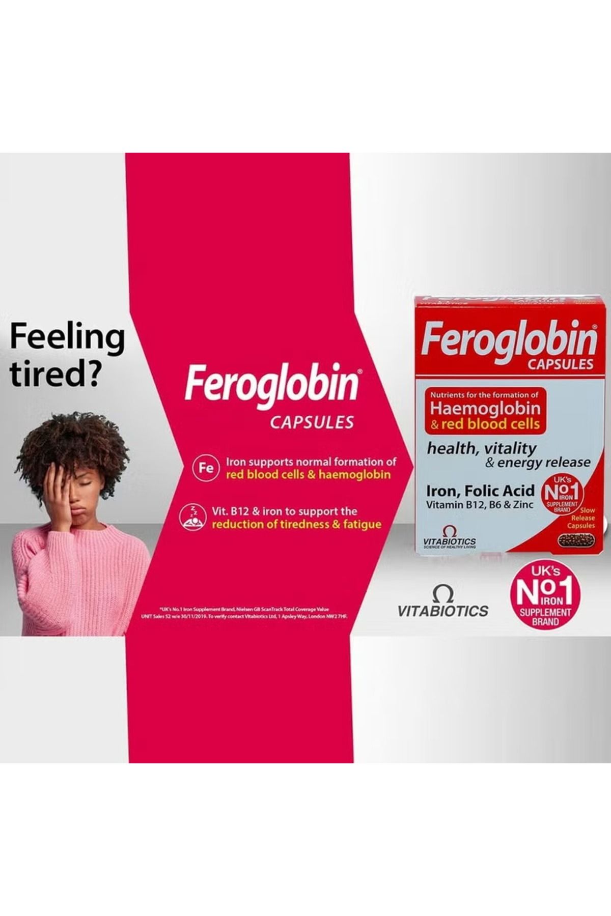 Vitabiotics-Feroglobin B12 Capsules With Iron, Folic Acid & Vitamin B12 To Fight Fatigue, 3