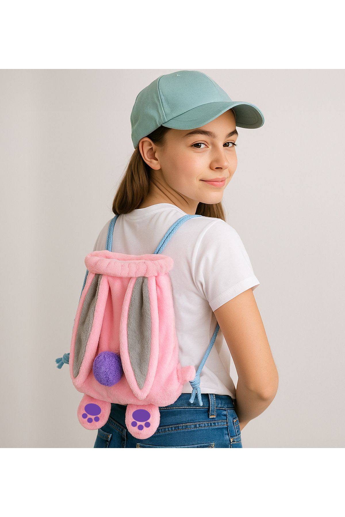 Özgüner Oyuncak Tavşan Temalı Peluş Sırt Çantası – Gençler ve Çocuklar İçin