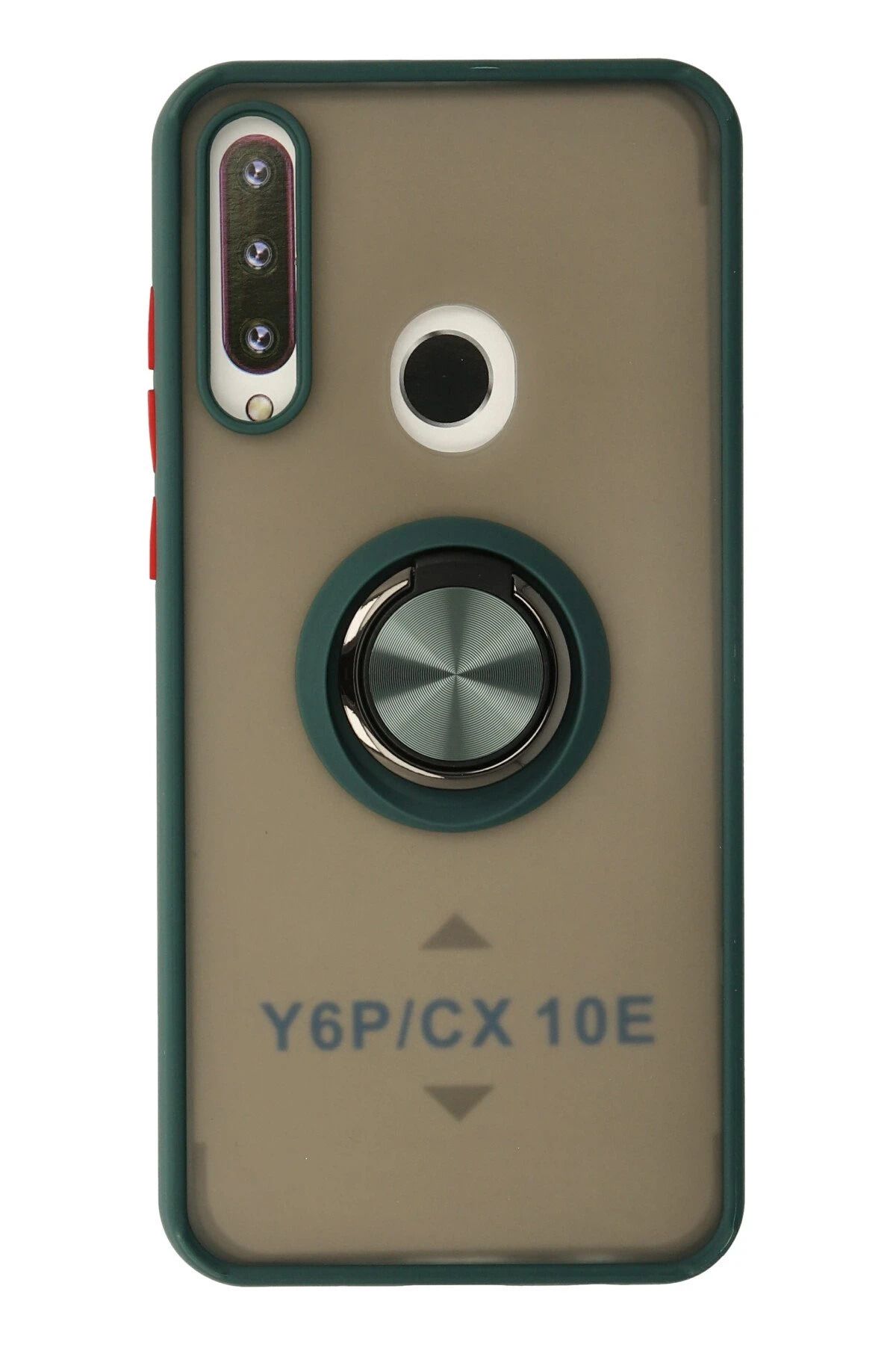 NewFace Huawei Y6P Kılıf Montreal Yüzüklü Silikon Kapak - Yeşil HNZRN