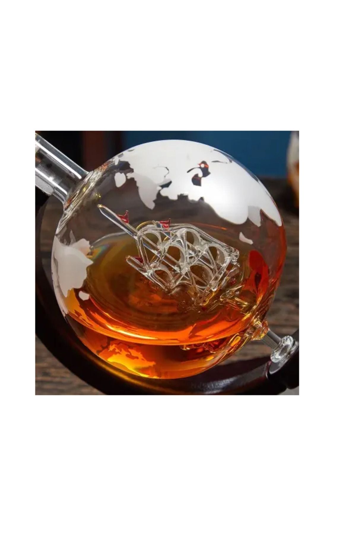 OEM-Set decantor Deluxe, design glob pamantesc, 2 pahare, tava, accesorii incluse, 850 ml 4