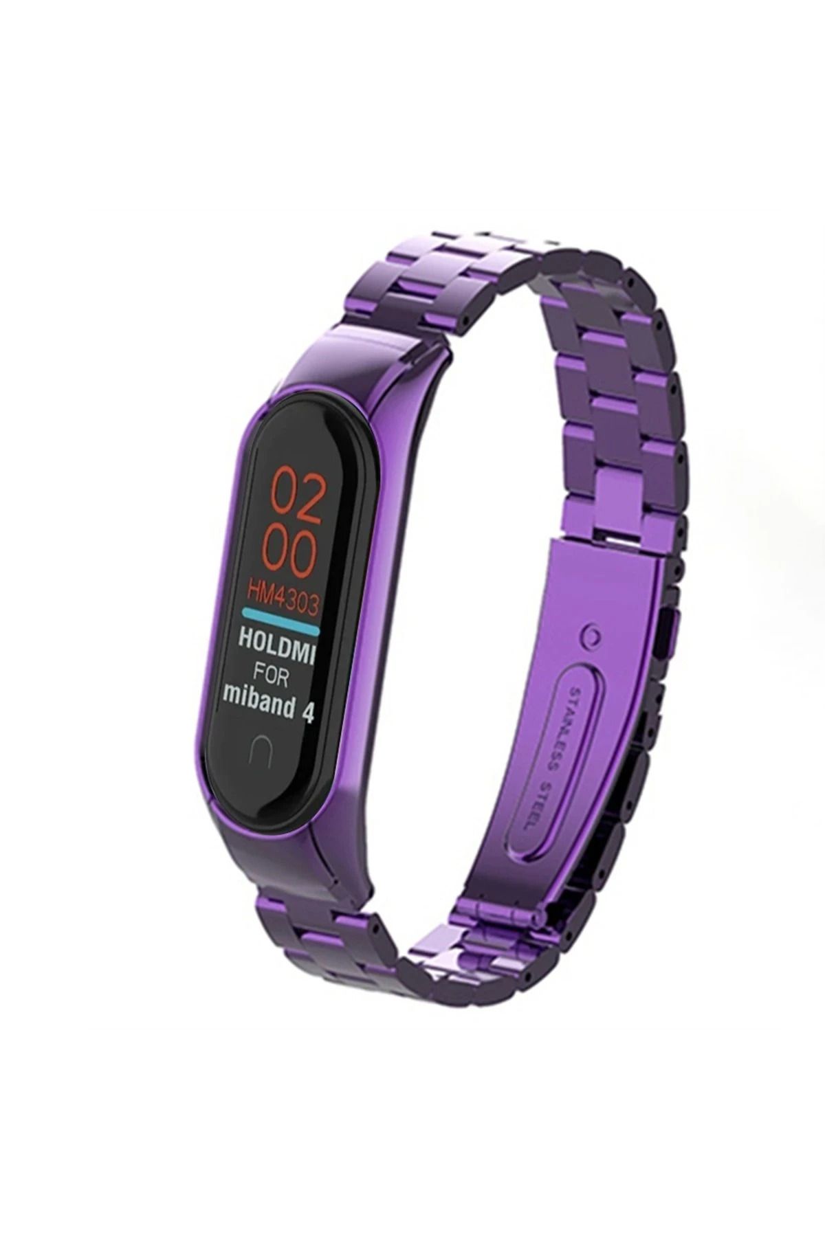 NewFace Xiaomi Mi Band 4 Metal Baklalı Kordon - Mor INSLM