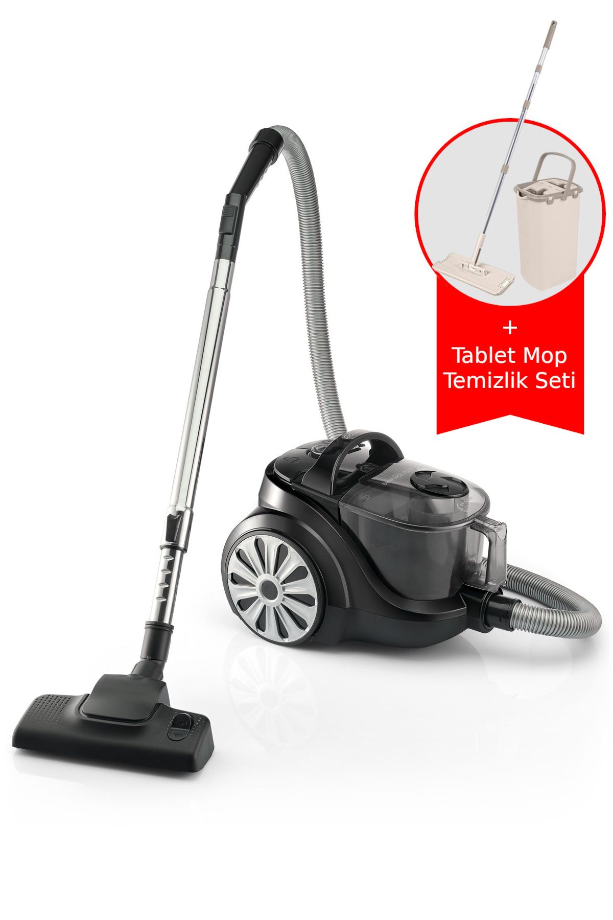 Arzum AR4117 EasyForce Plus Cyclone Filtreli Elektrikli Süpürge - Siyah + MOP