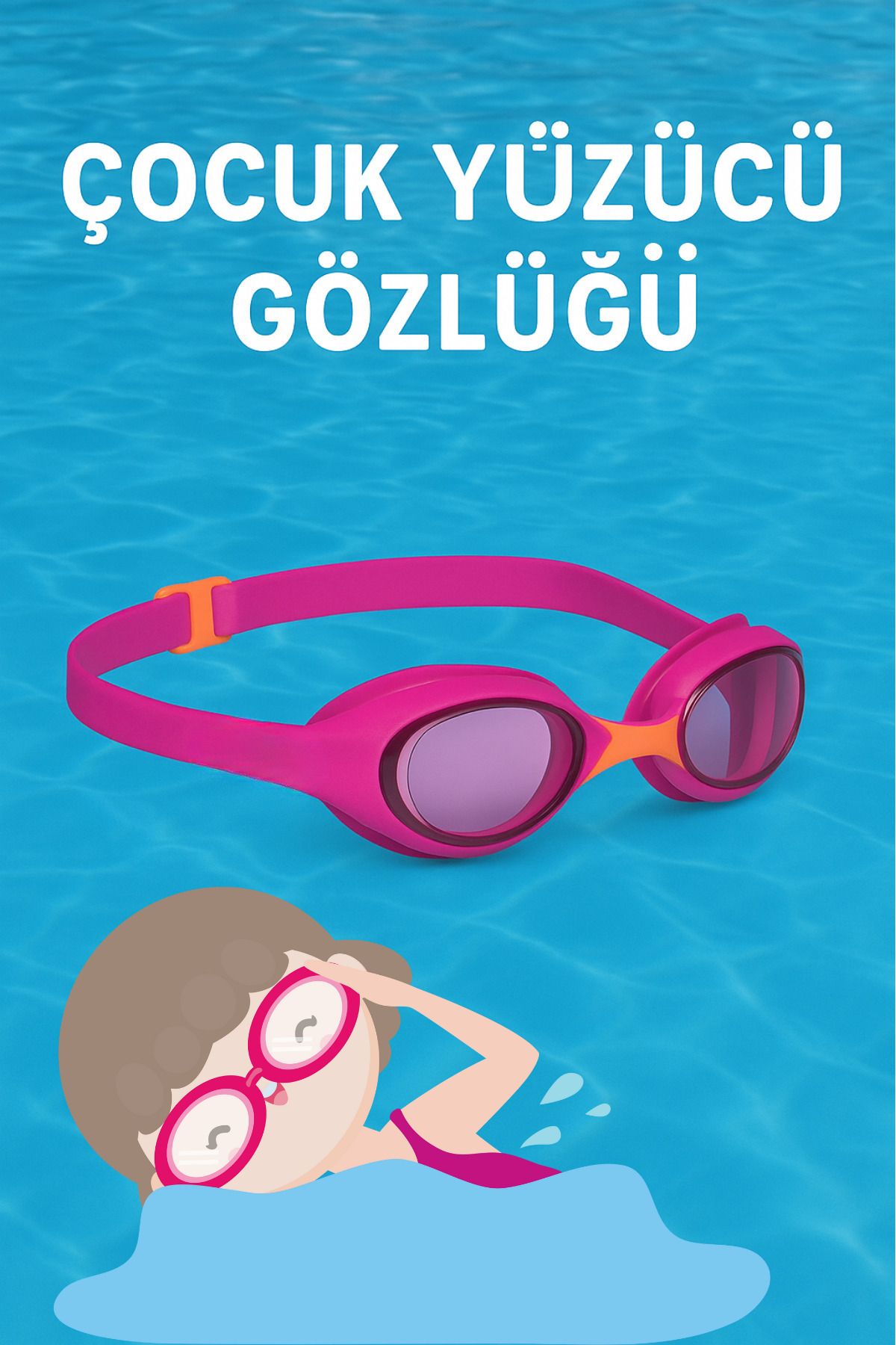 EpiRelax Ayarlanabilir Çocuk Yüzme Gözlüğü - Canlı Renkler, Net Görüş - Buğu Yapmaz