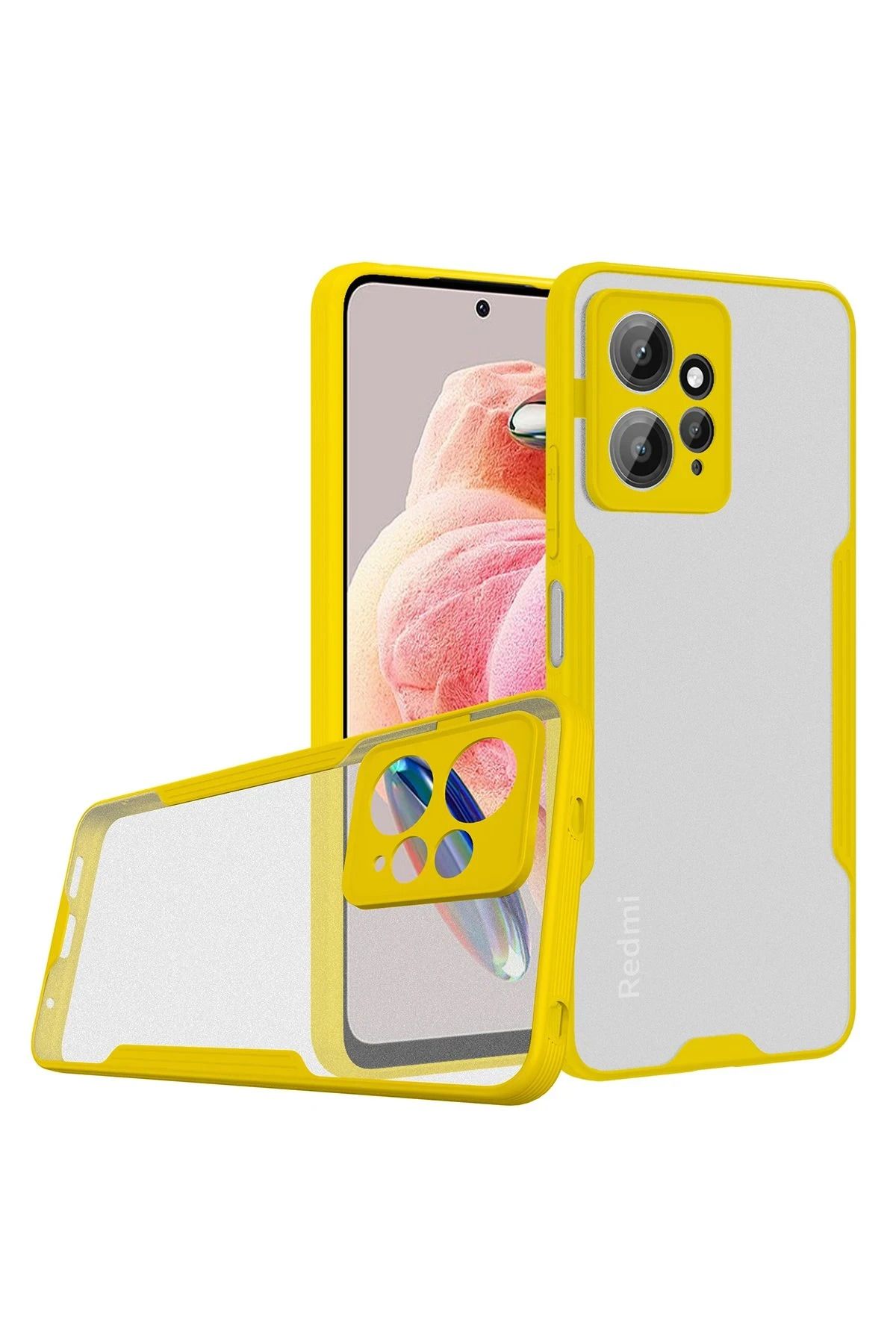 NewFace Xiaomi Redmi Note 12 4G Kılıf Platin Silikon - Sarı JOJUA