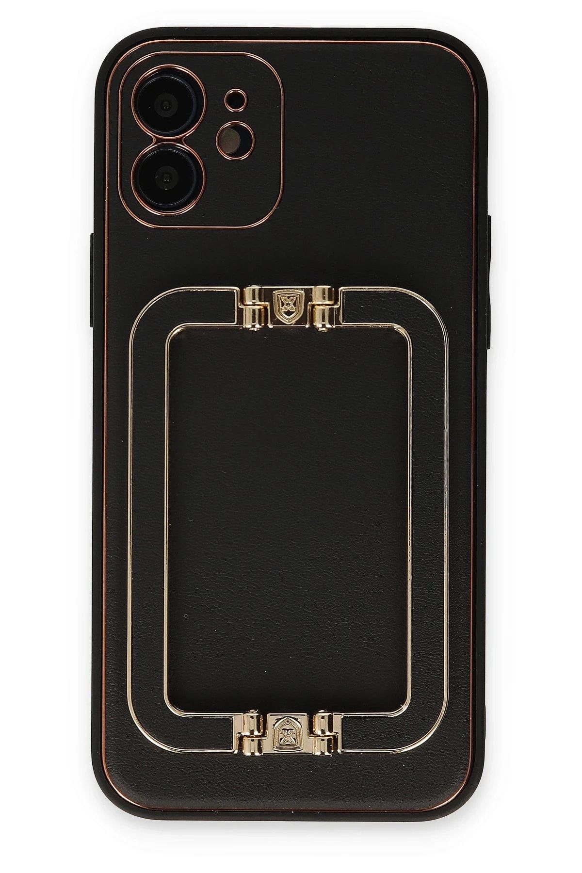 NewFace iPhone 12 Kılıf Coco Elit Kapak - Siyah BSTMY