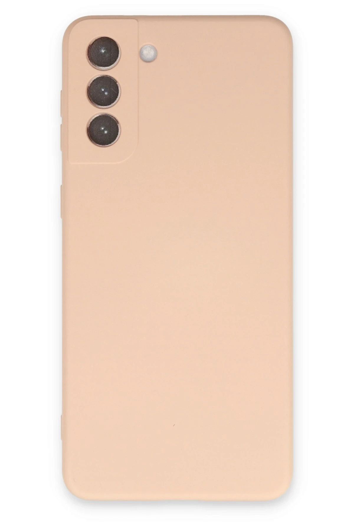 NewFace Samsung Galaxy S21 Kılıf Nano içi Kadife Silikon - Pudra HNZRN