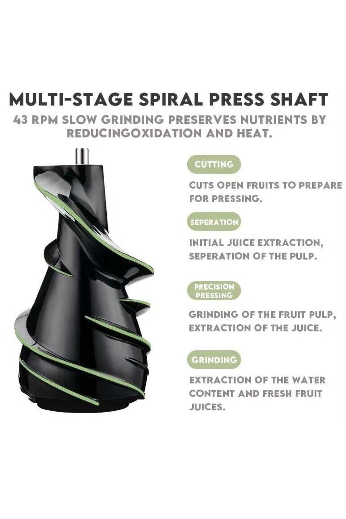 FlashHawk-Slow Masticating Juicer, Slow juicer, Fruit/Vegetable Juicer, Cold Press Juicer with High Output 5