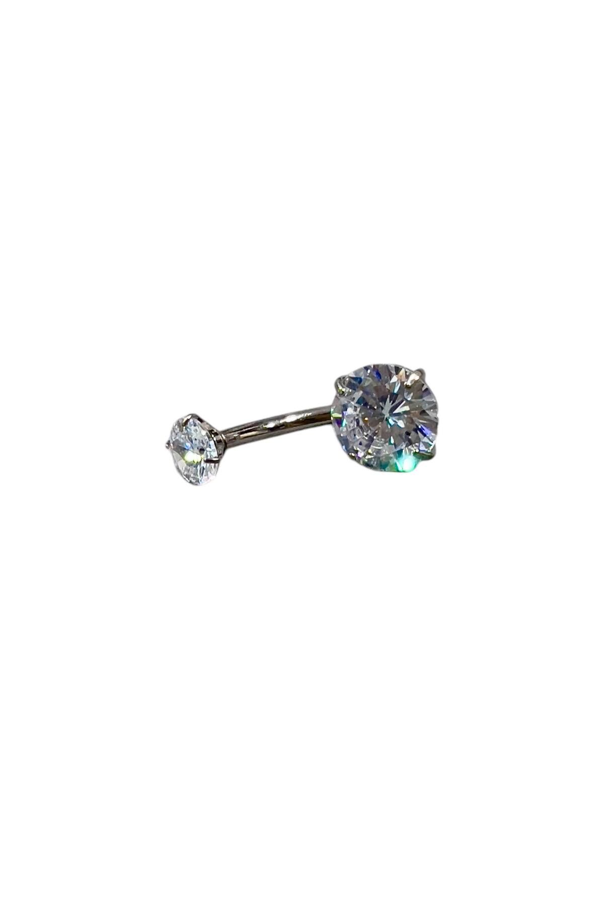 Defne Silver Titanyum Top Göbek Piercing