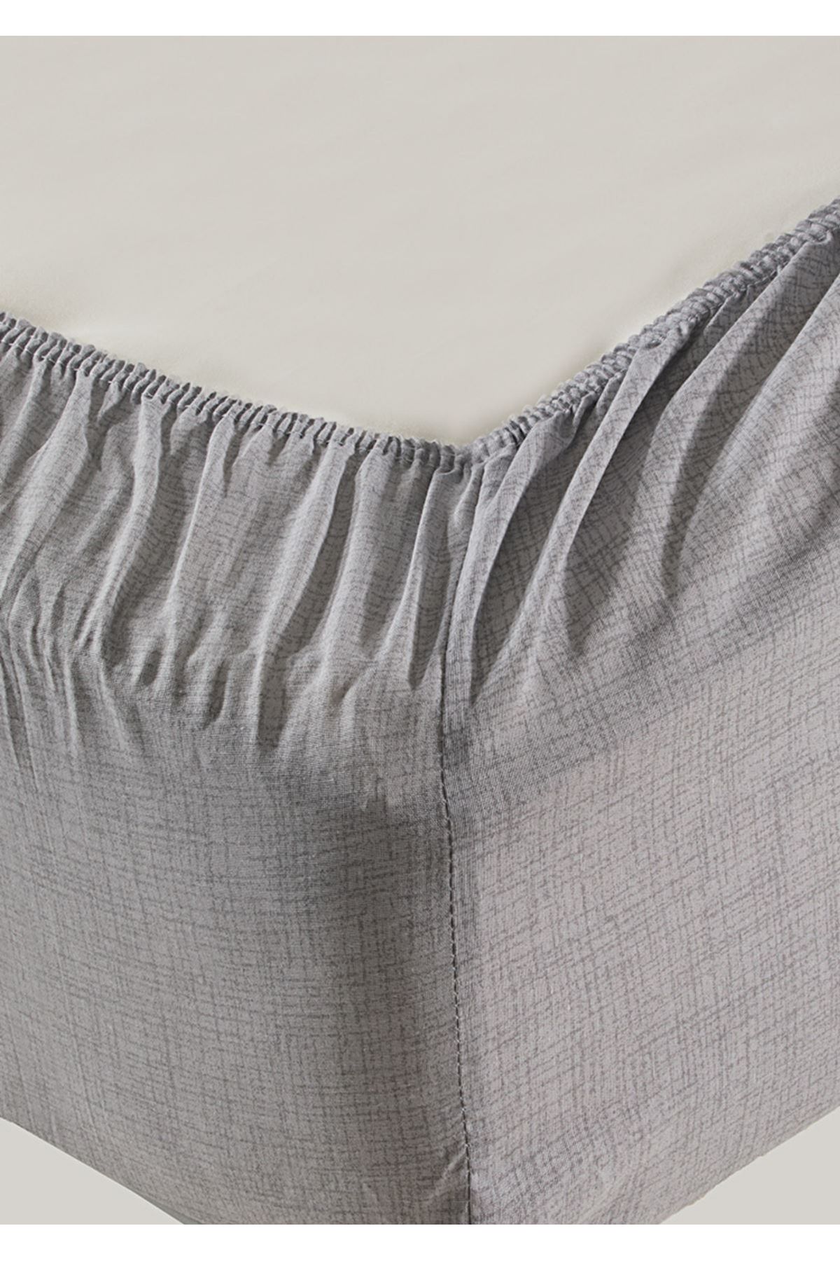 Sivalde-Double Fitted Anthracite Pillowcase Elastic Sheet Set 3