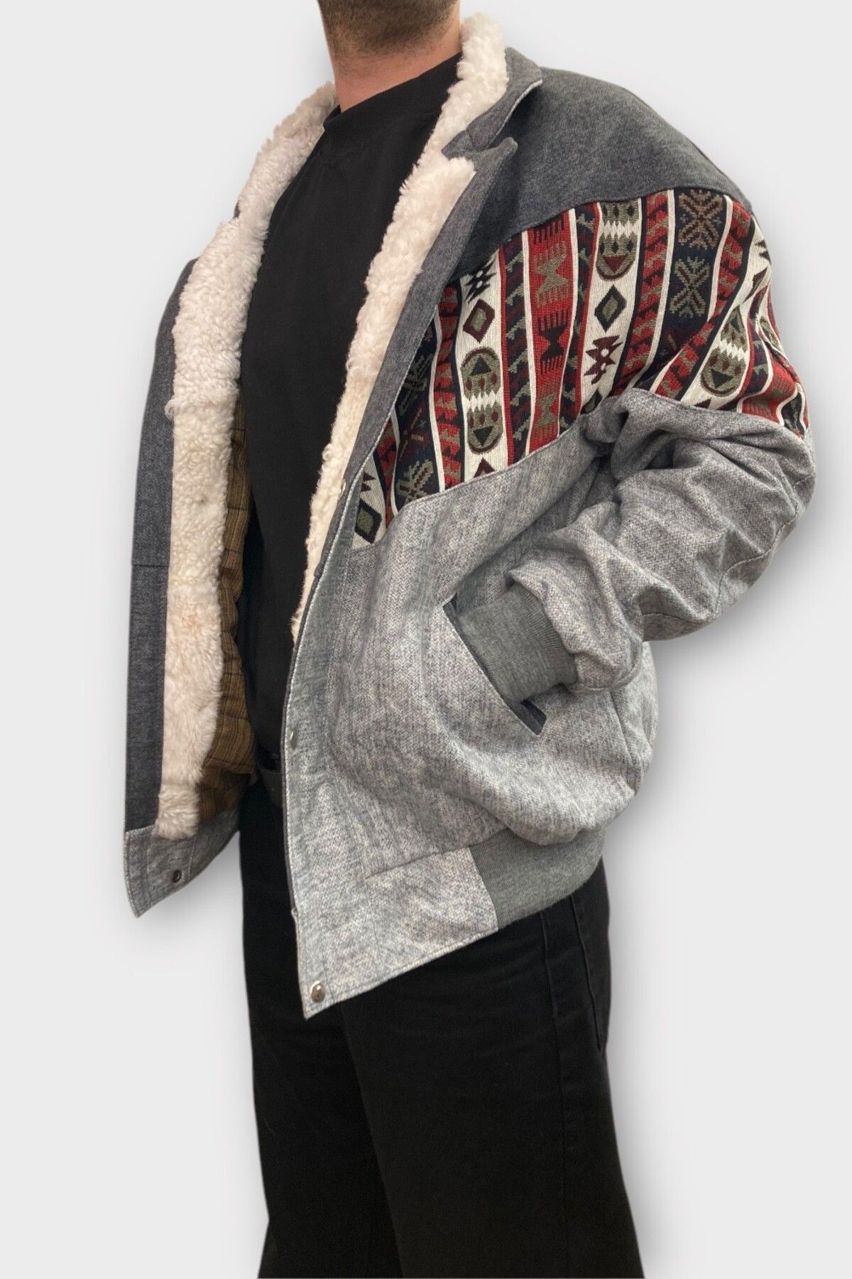 CANMODA (7341) 2XLARGE BEDEN KADIN & ERKEK OVERSIZE RETRO VINTAGE CEKET