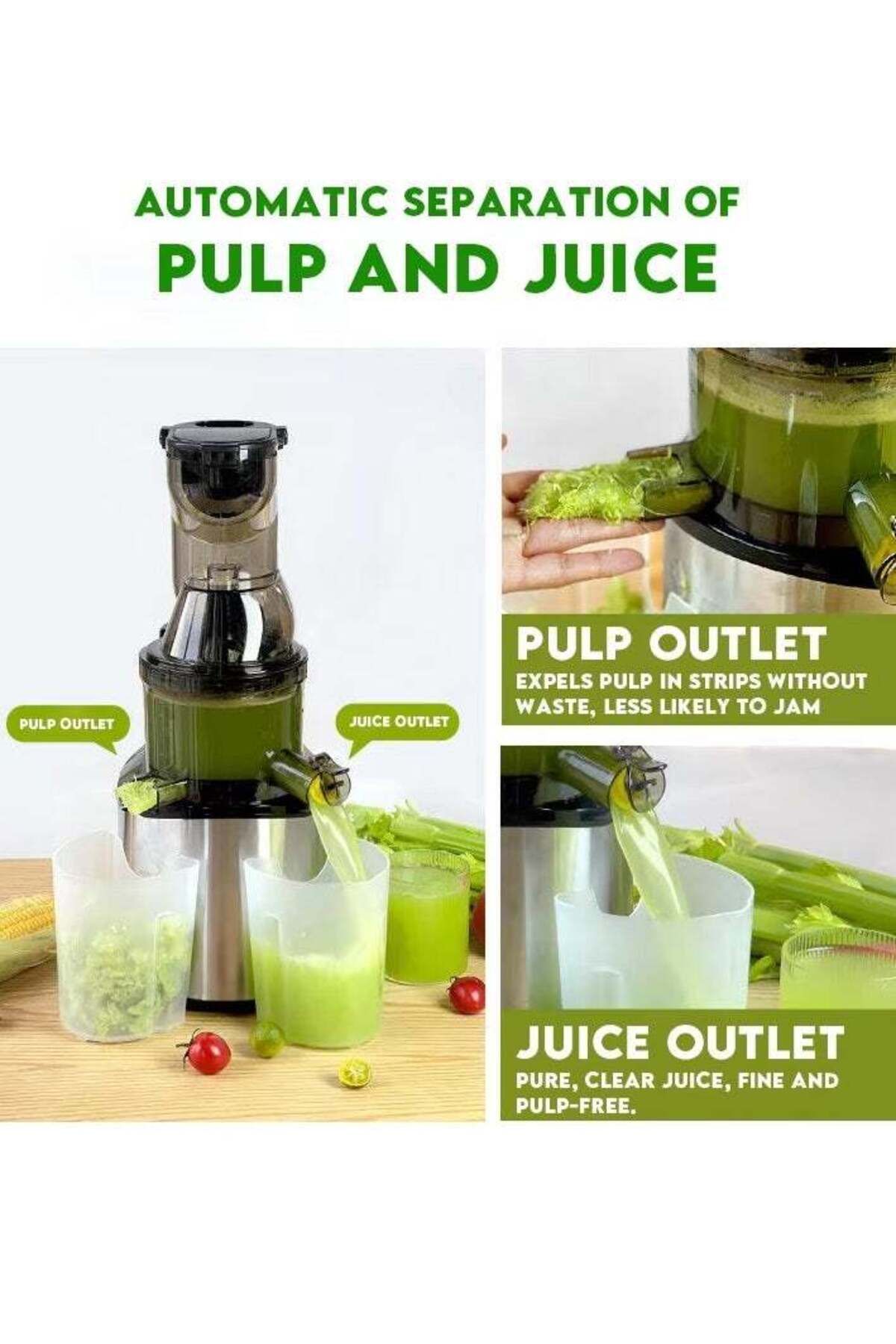 FlashHawk-Slow Masticating Juicer, Slow juicer, Fruit/Vegetable Juicer, Cold Press Juicer with High Output 4