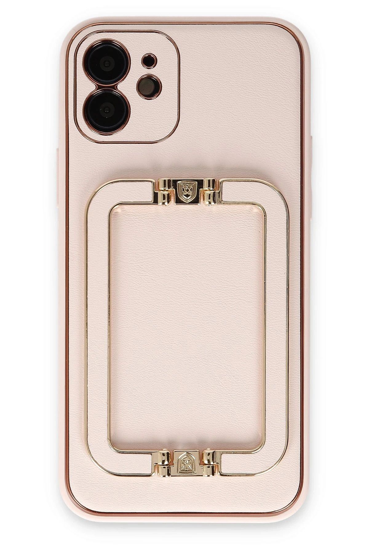 NewFace iPhone 12 Kılıf Coco Elit Kapak - Pudra BSTMY