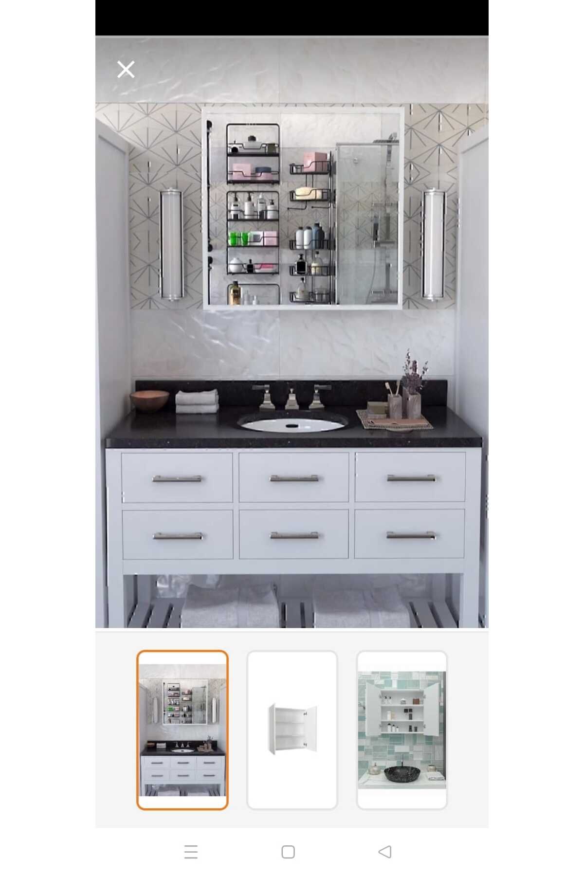 rafineritasarım EBA 2 KAPAKLI AYNALI SUNTALEM BANYO DOLABI 60X60X15