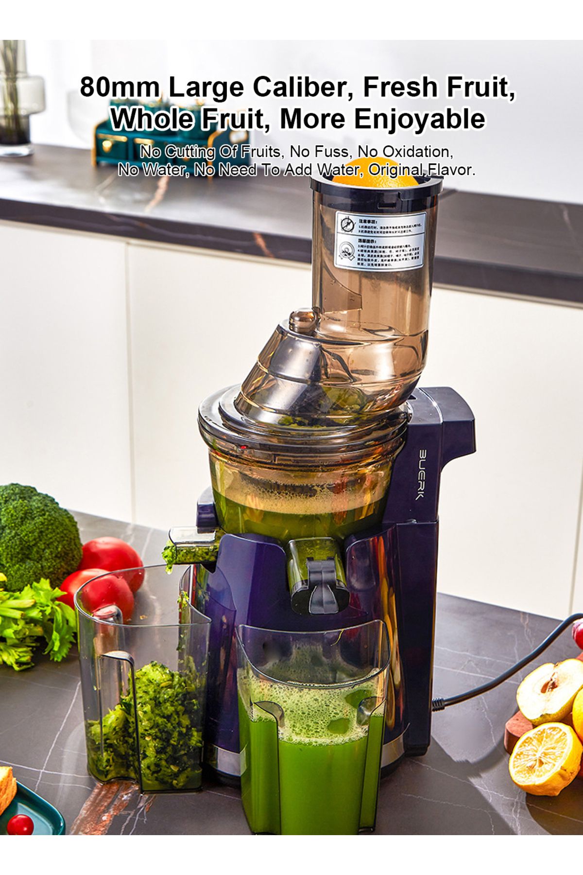FlashHawk-Slow Masticating Juicer, Slow juicer, Fruit/Vegetable Juicer, Cold Press Juicer with High Output 7
