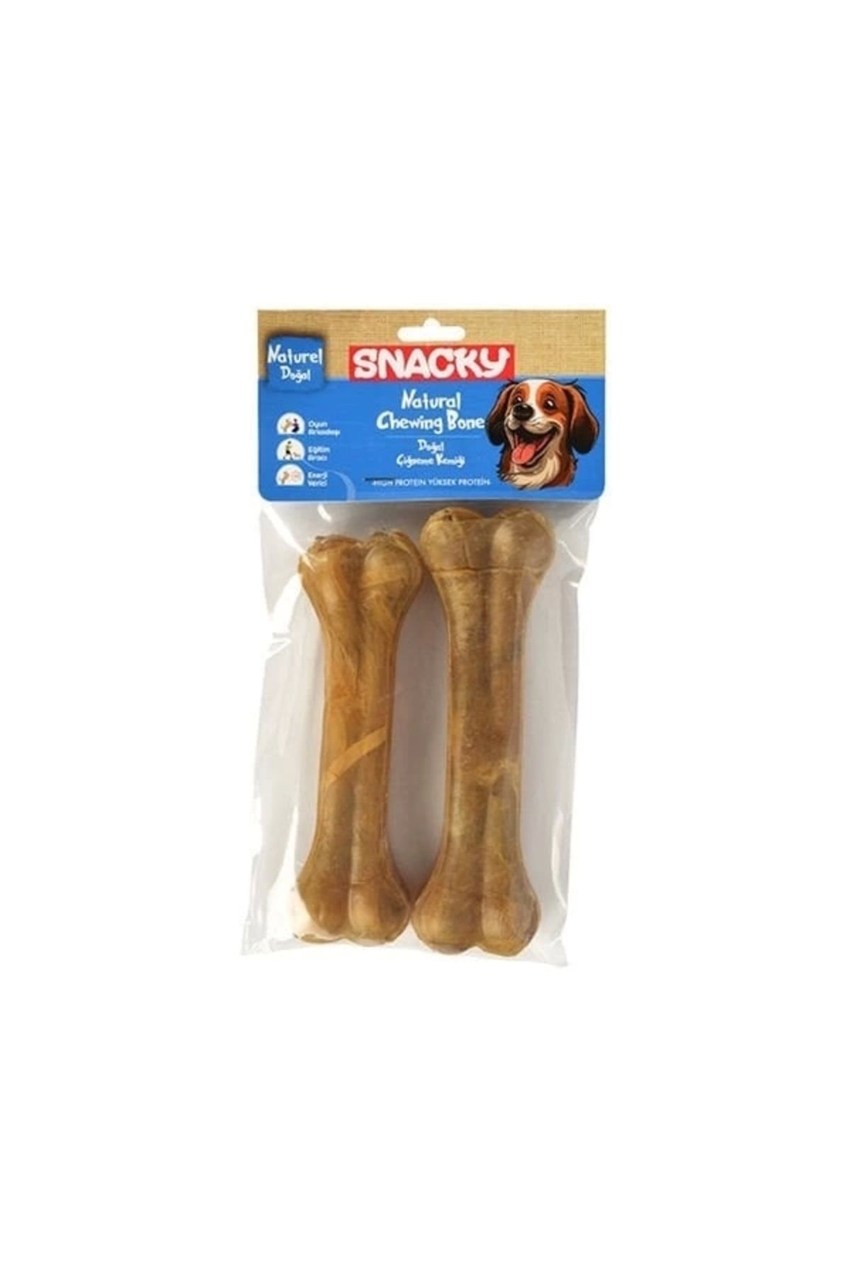 YNT İthalat Snacky Natural Preslenmiş Yüksek Proteinli Köpek Çiğneme Kemiği 2 Adet 155 Gr