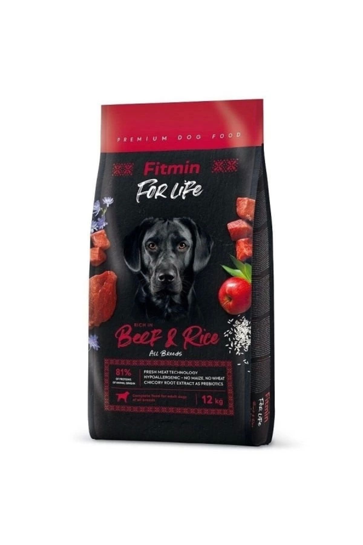 YNT İthalat Fitmin For Life Sığır Etli ve Pirinçli Yetişkin Köpek Maması 12 Kg