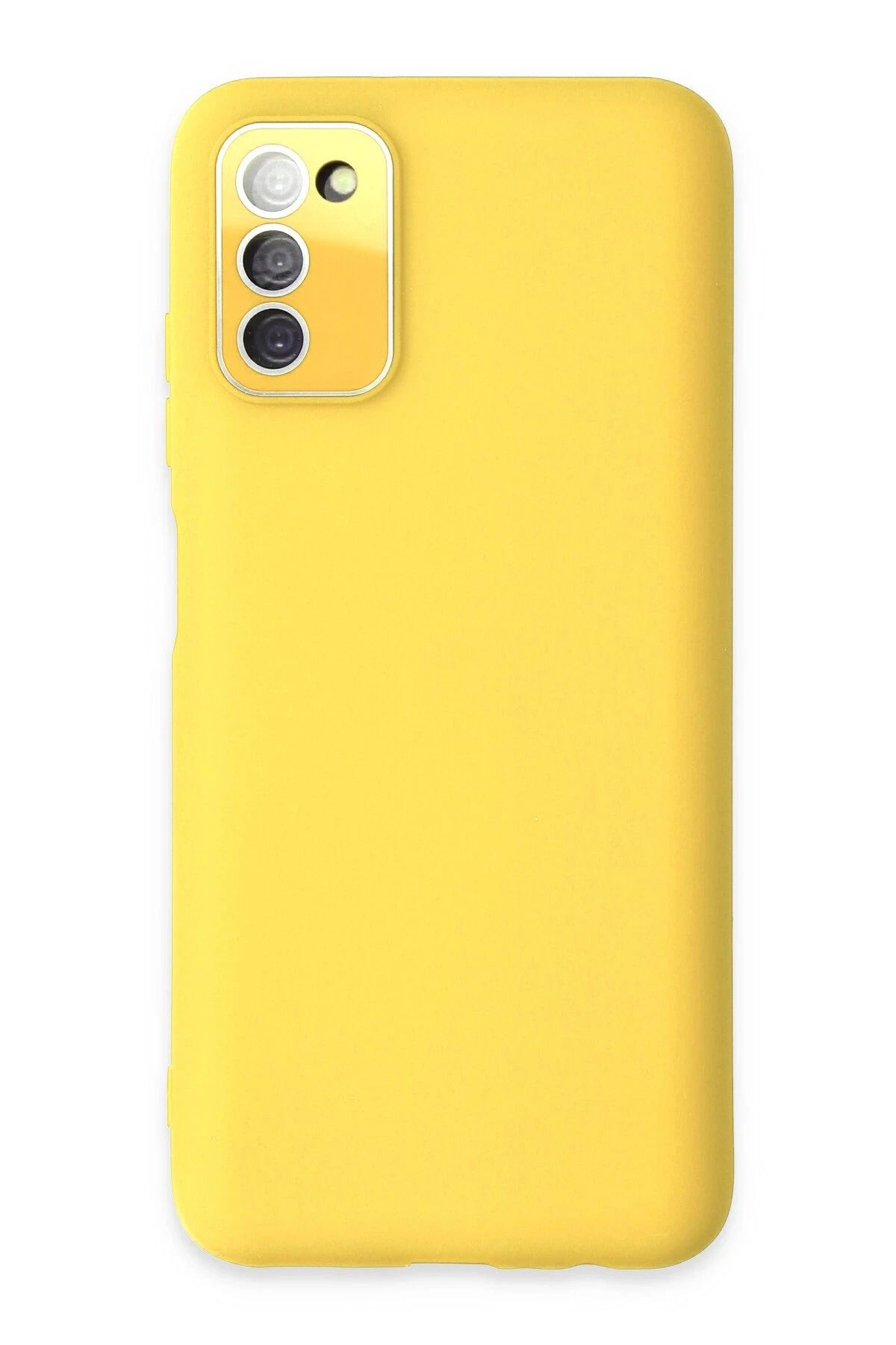 NewFace Samsung Galaxy A03S Kılıf Lansman Glass Kapak - Sarı INSLM