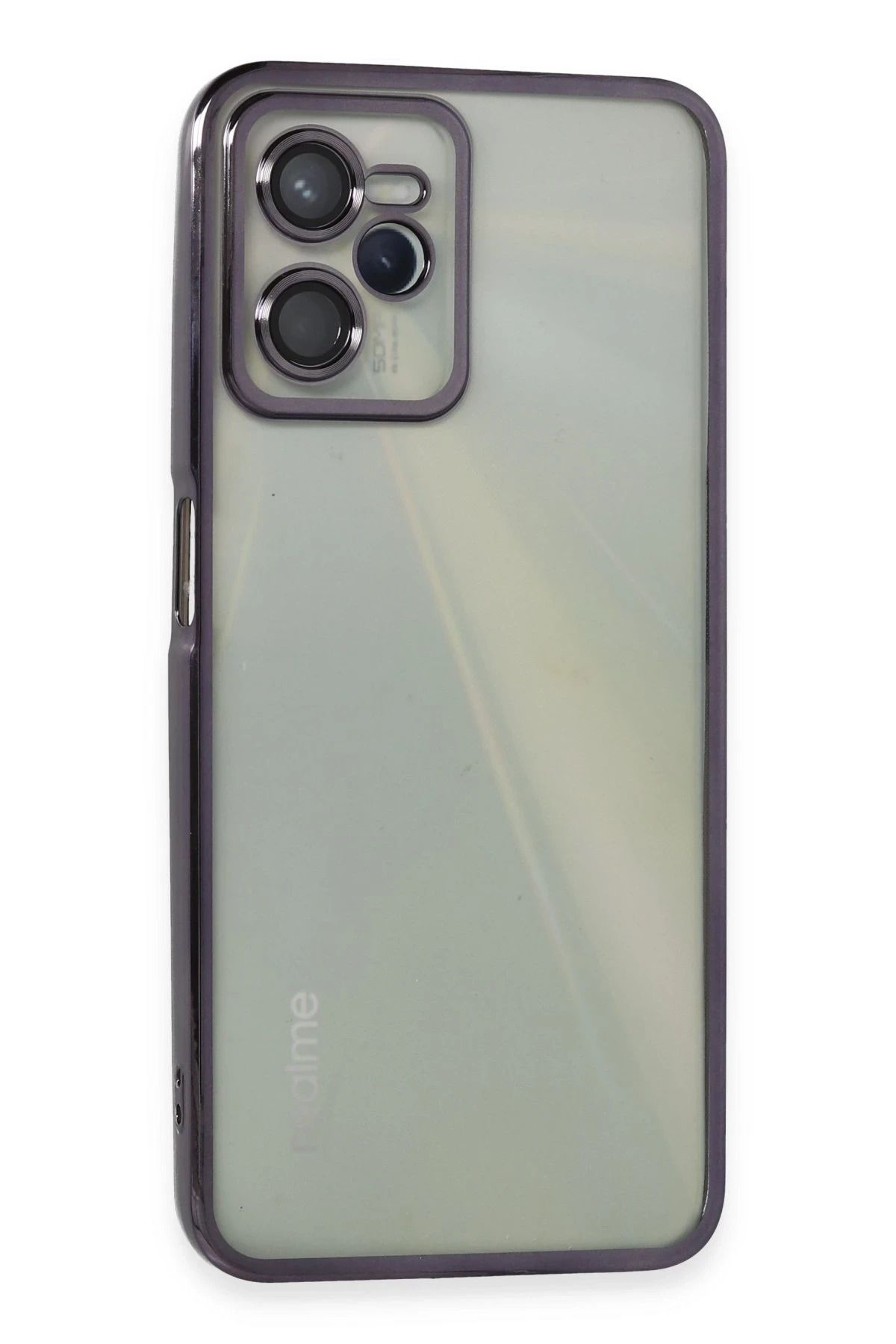 NewFace Realme C35 Kılıf Lensli Silikon - Mor LZWDR