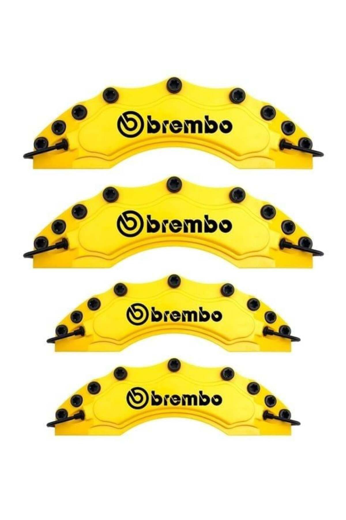Brembo-Massey-Ferguson Mf 3315 Compatible Yellow Caliper Cover 4 Piece Front Rear Set 2