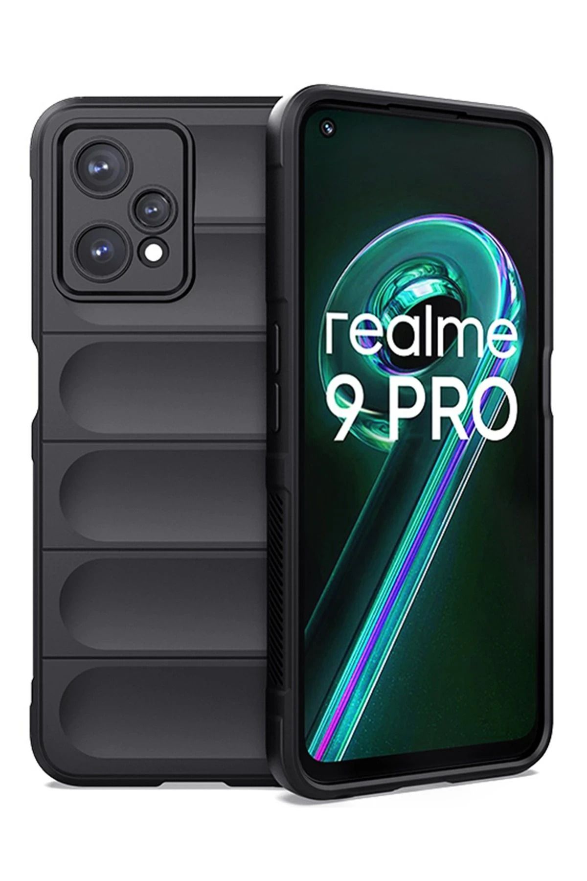 NewFace Realme 9 Pro 5G Kılıf Optimum Silikon - Siyah FLKRY