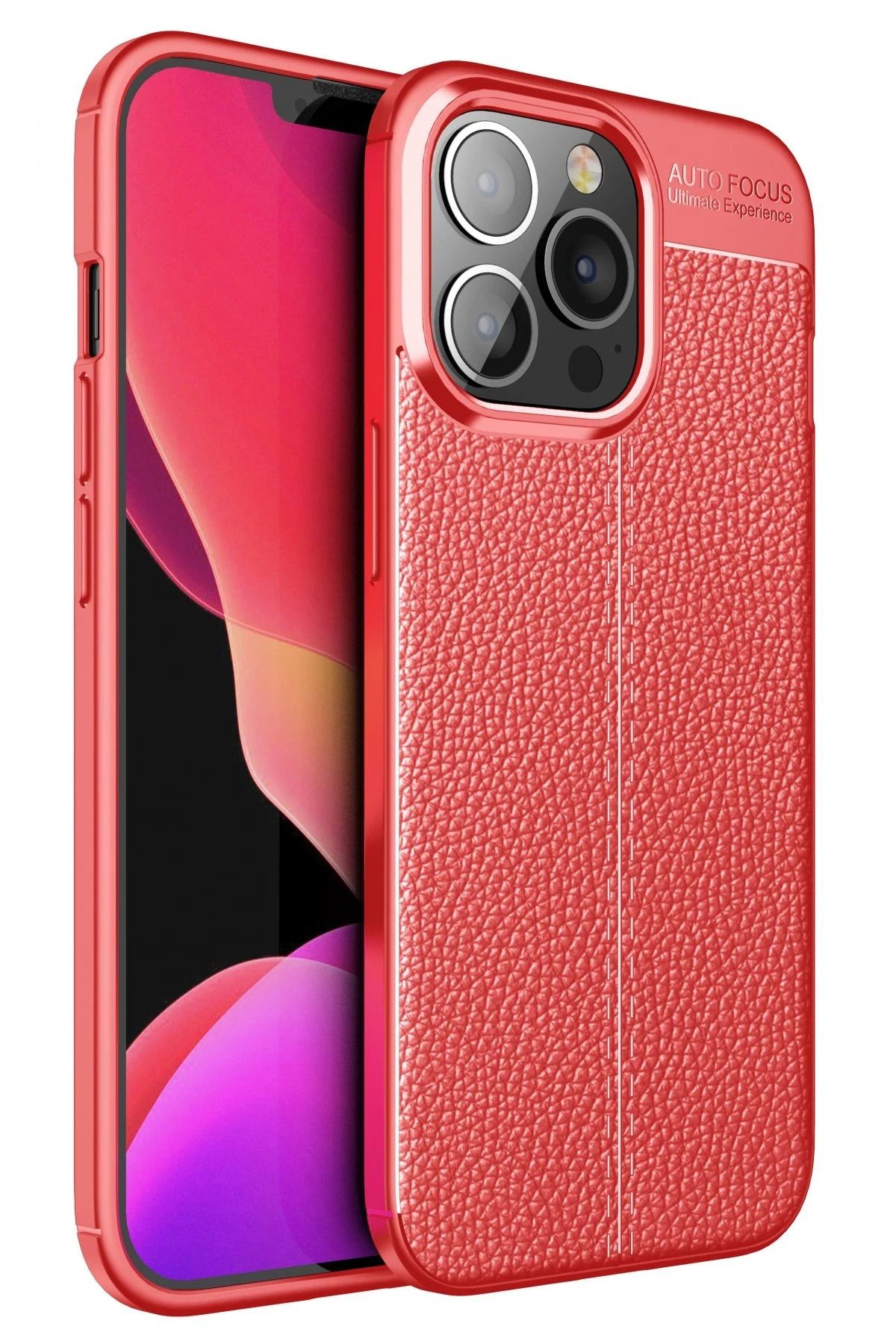 NewFace iPhone 13 Pro Max Kılıf Auto Focus Kapak - Kırmızı JOJUA