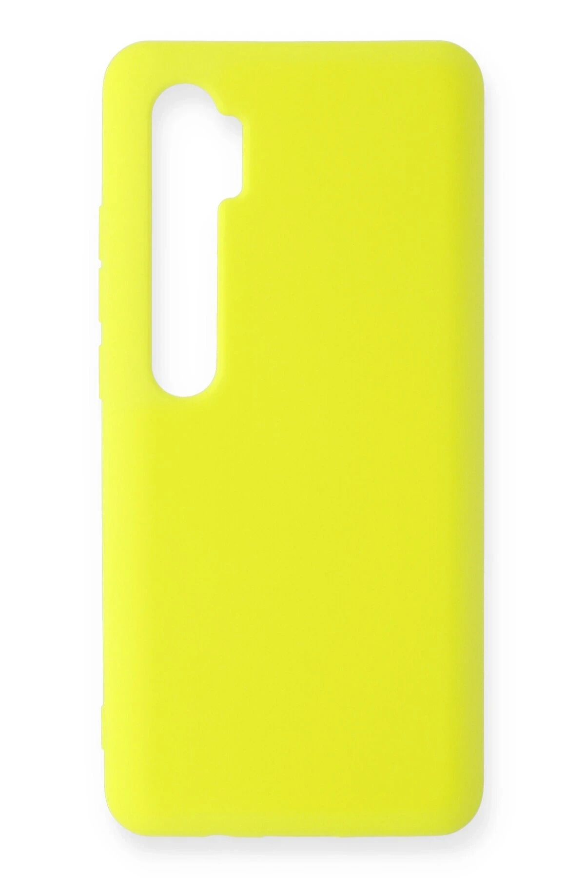 NewFace Xiaomi Mi Note 10 Lite Kılıf Nano içi Kadife Silikon - Sarı HNZRN