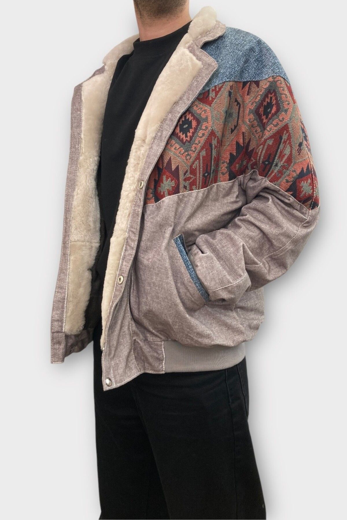 CANMODA (7338) 2XLARGE BEDEN KADIN & ERKEK OVERSIZE RETRO VINTAGE CEKET