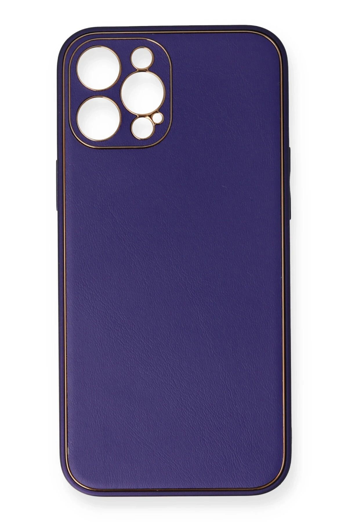 NewFace iPhone 12 Pro Kılıf Coco Deri Silikon Kapak - Mor YNSMR