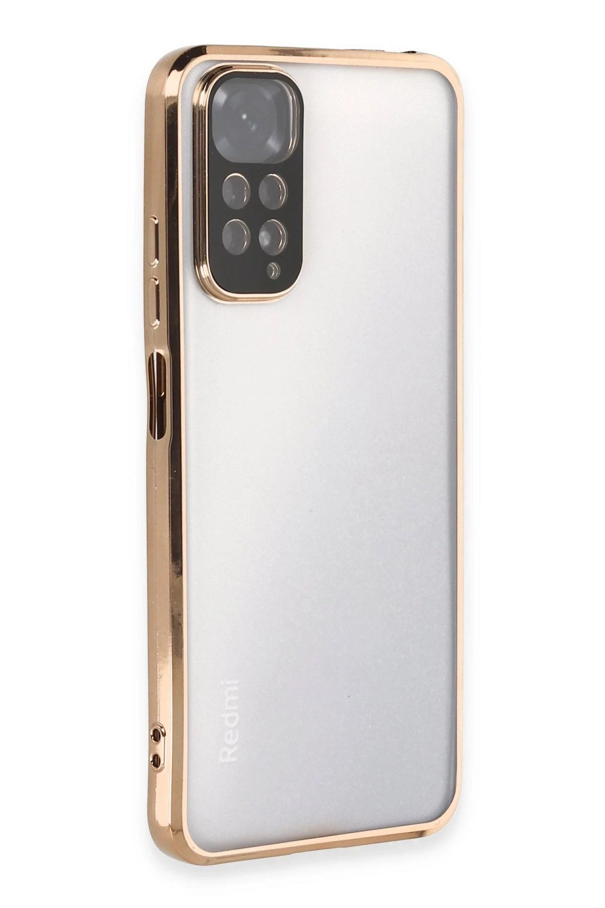 NewFace Xiaomi Redmi Note 11 Kılıf Lensli Silikon - Gold NRMSA
