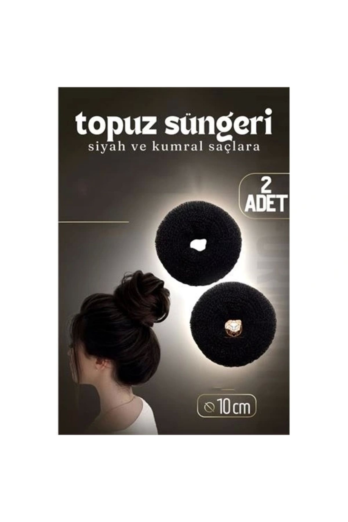 STOREMAX Siyah Saç Topuz Süngeri 2 ADET 10 CM Çap 4 cm Kalınlık