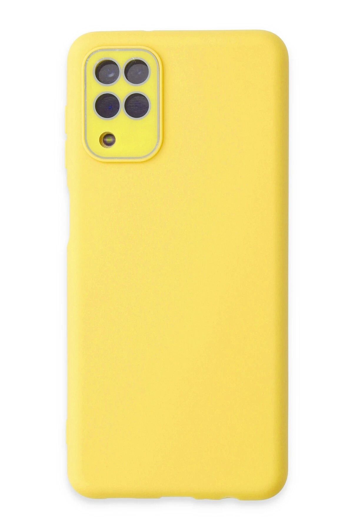 NewFace Samsung Galaxy A22 Kılıf Lansman Glass Kapak - Sarı JOJUA