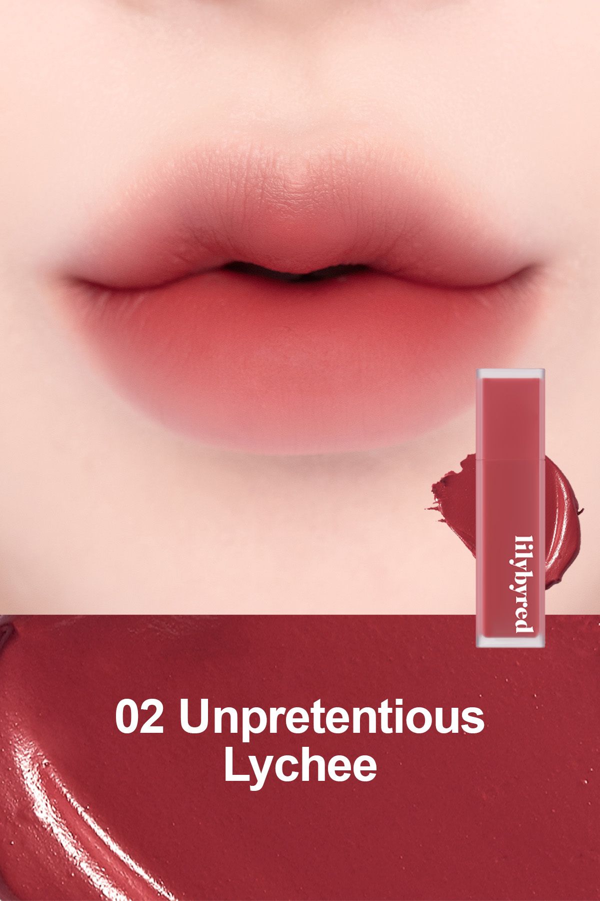 lilybyred Mood Liar Velvet Tint / Kadife Bitişli Mat Tint - 02 Unpretentious Lychee