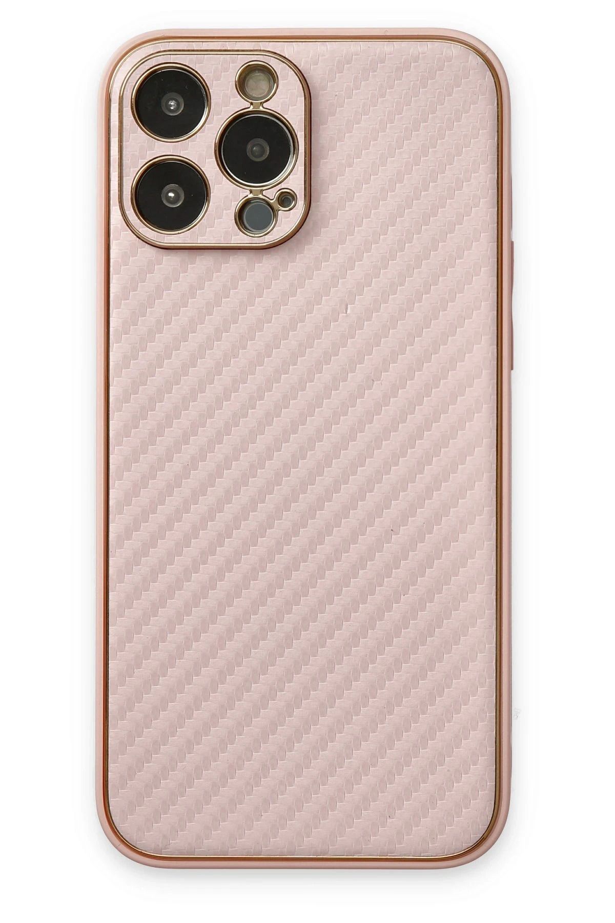 NewFace iPhone 13 Pro Kılıf Coco Karbon Silikon - Pembe BSTMY
