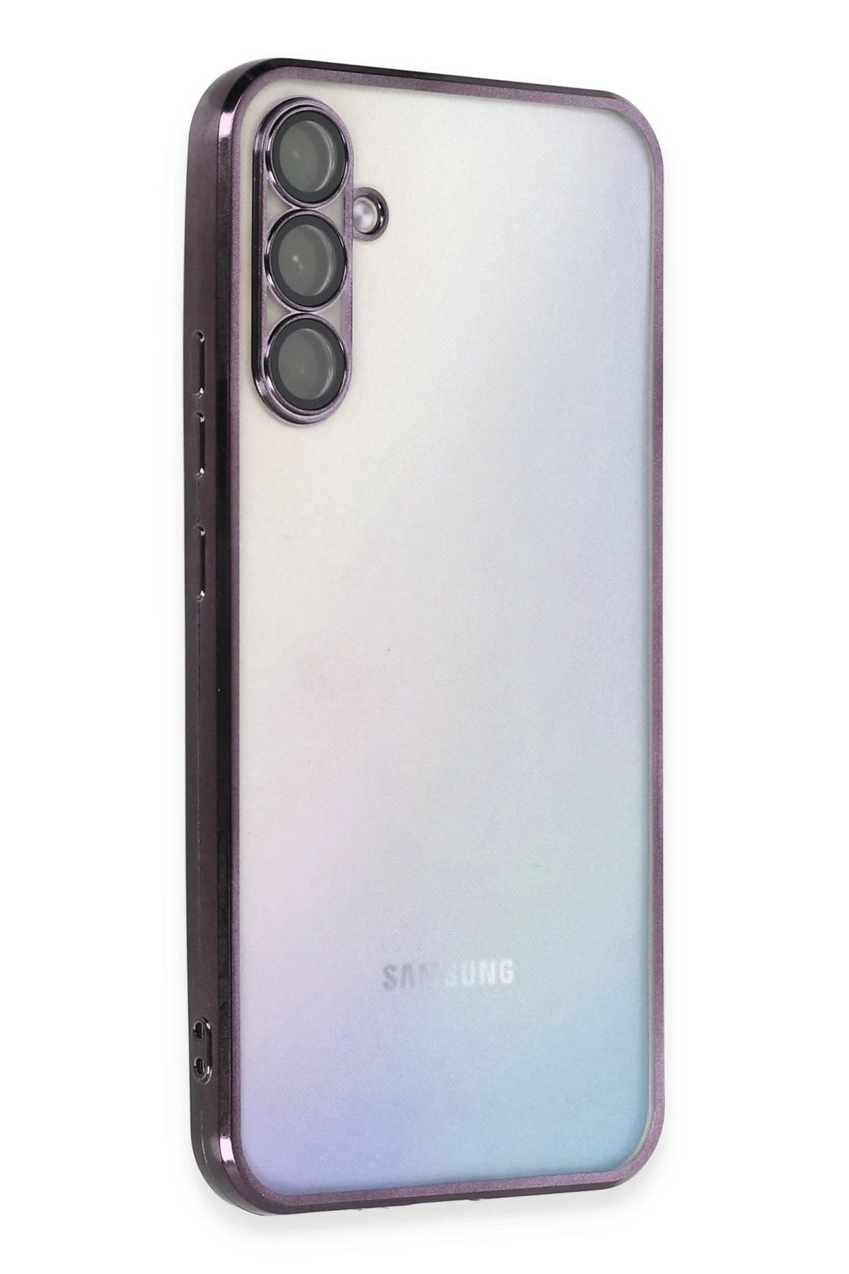 NewFace Samsung Galaxy A54 5G Kılıf Lensli Silikon - Mor YNSMR