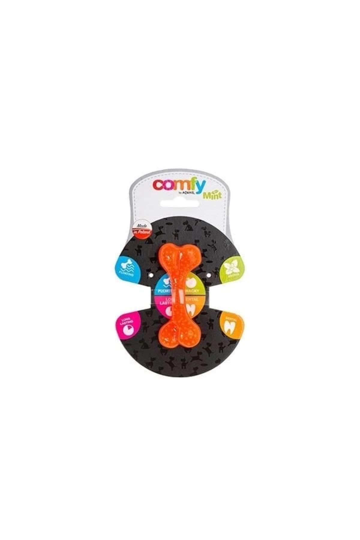 YNT İthalat Aquael Comfy Dental Naneli Diş Kaşıyıcı Köpek Kemik Oyuncağı Turuncu 16.5 Cm